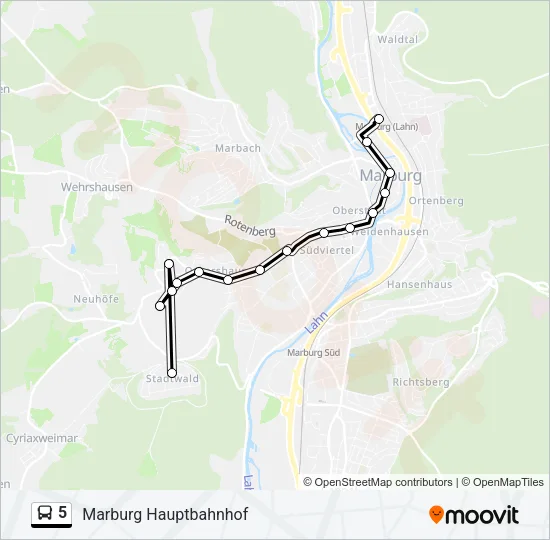 5 Bus Line Map