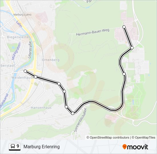 9 Bus Line Map