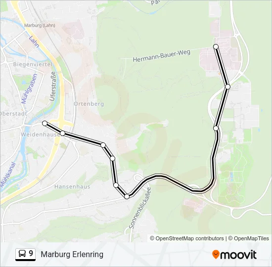 9 Bus Line Map
