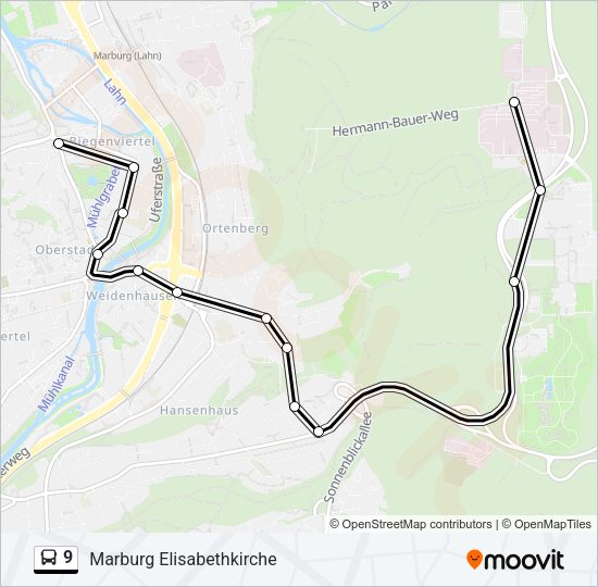 9 Bus Line Map