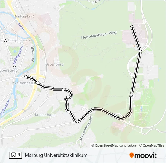 9 Bus Line Map