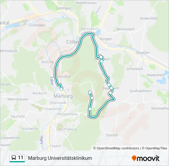 11 Bus Line Map