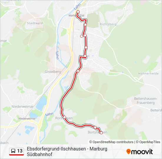 13 Bus Line Map