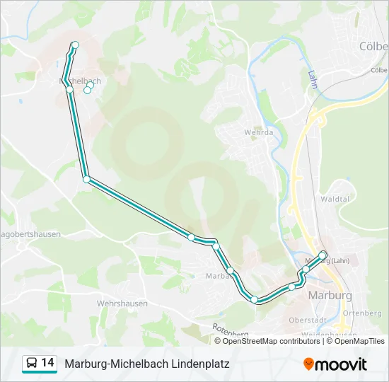 14 Bus Line Map