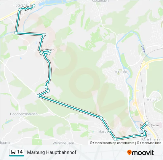 14 Bus Line Map