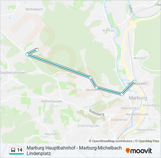 14 bus Line Map