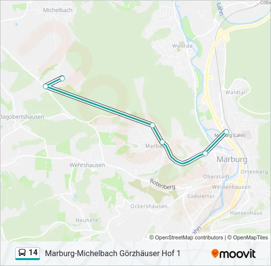 14 Bus Line Map