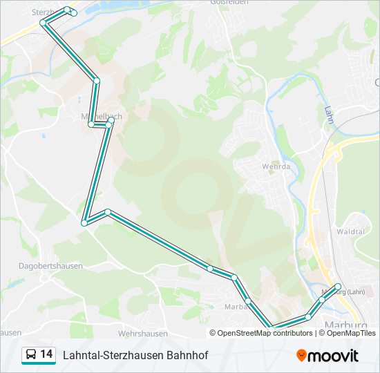 14 bus Line Map