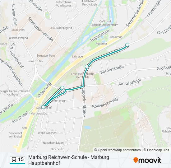 Buslinie 15 Karte