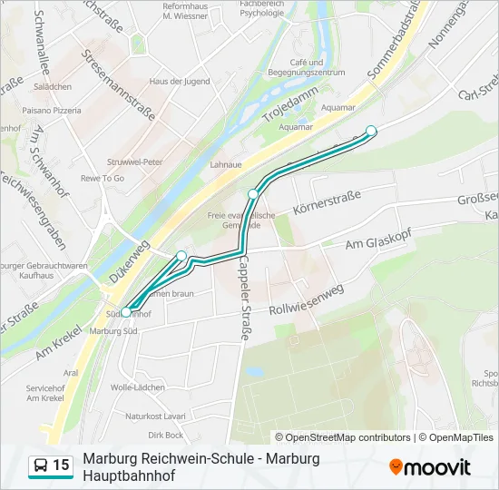 15 Bus Line Map