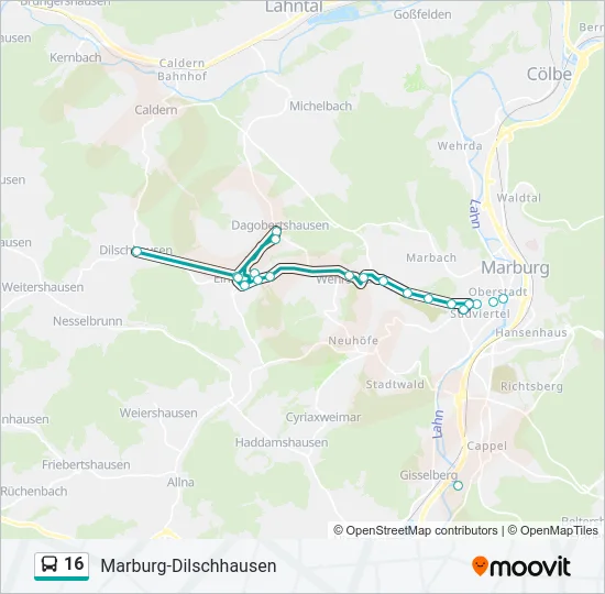 16 Bus Line Map