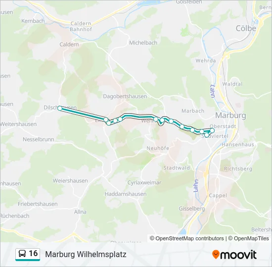 16 Bus Line Map