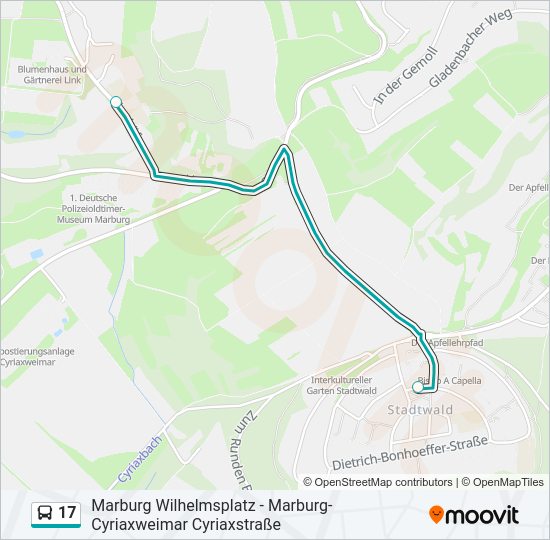 Автобус 17: карта маршрута