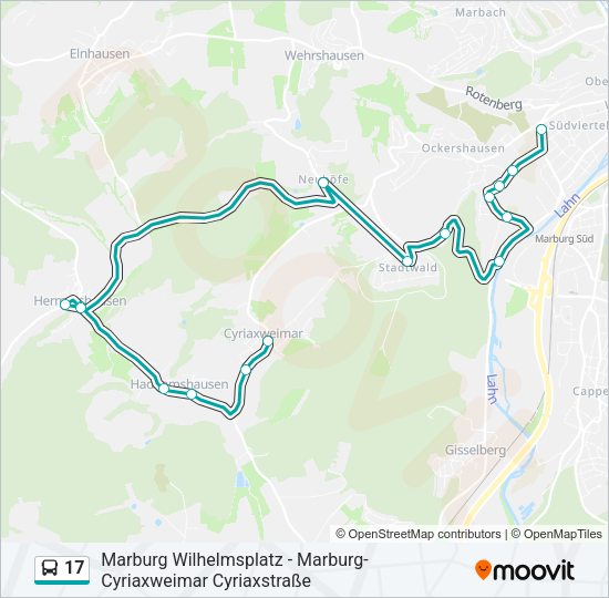 Автобус 17: карта маршрута