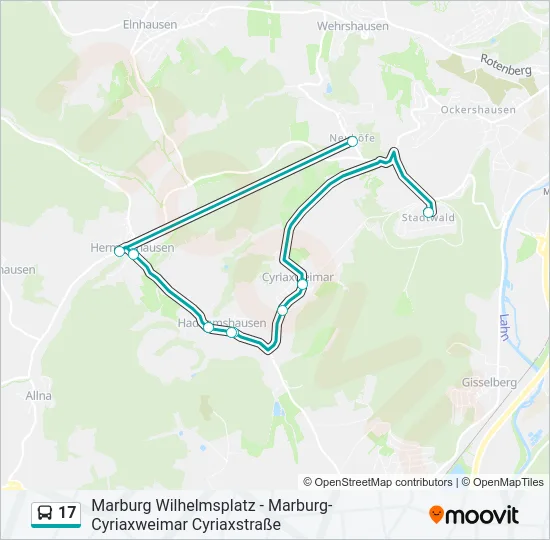 17 Bus Line Map