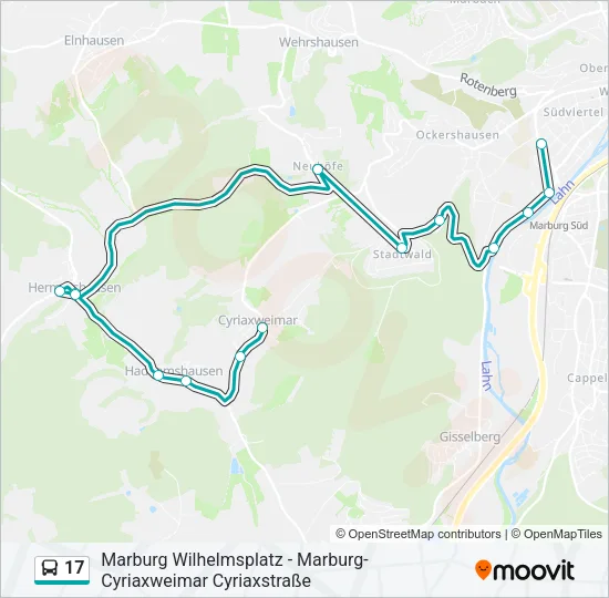 17 Bus Line Map
