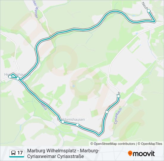 Автобус 17: карта маршрута
