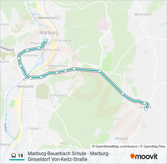 18 Bus Line Map