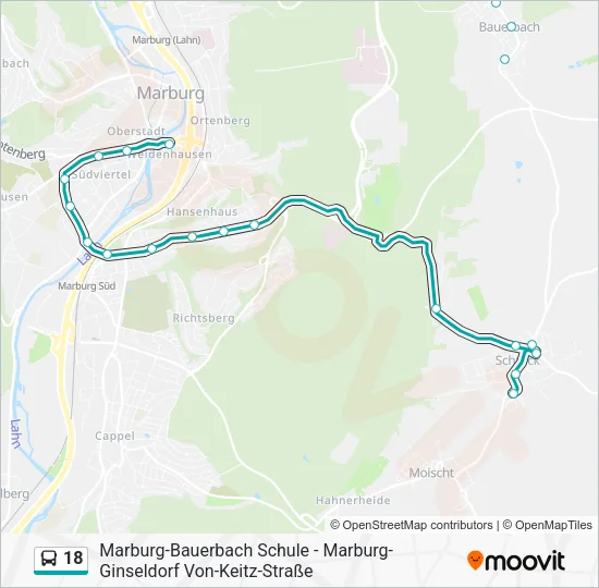 18 Bus Line Map