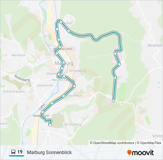 19 bus Line Map