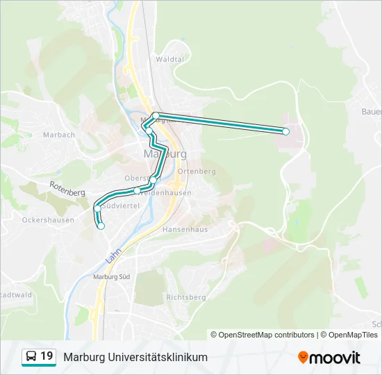19 Bus Line Map