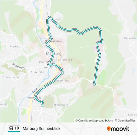 19 Bus Line Map