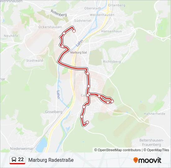 22 Bus Line Map