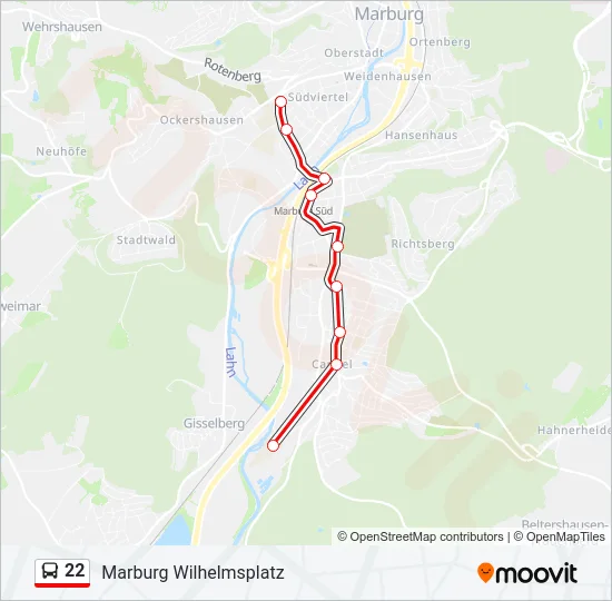 22 Bus Line Map