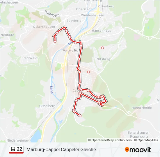 22 Bus Line Map
