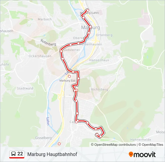 22 Bus Line Map