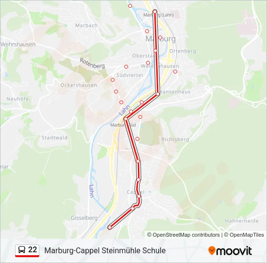 22 Bus Line Map