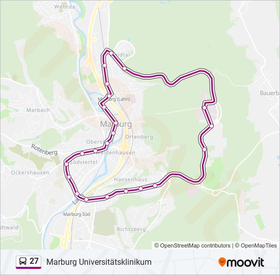 27 bus Line Map