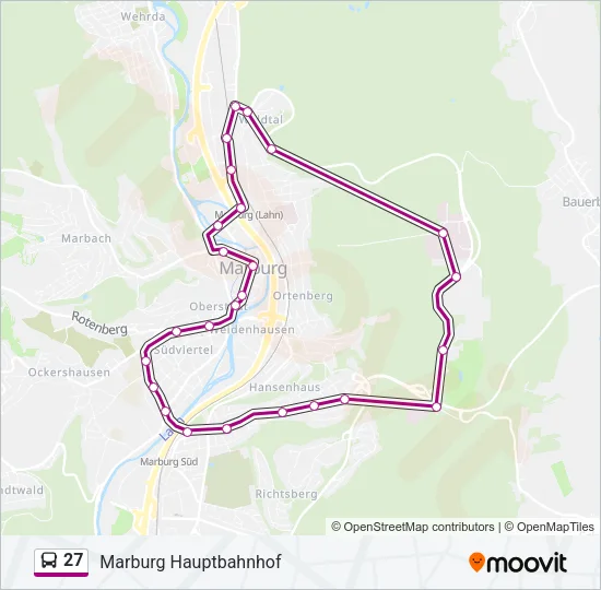 27 Bus Line Map