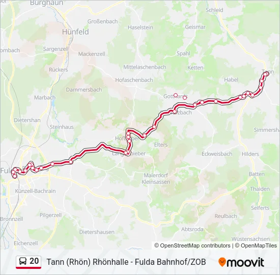 20 Bus Line Map