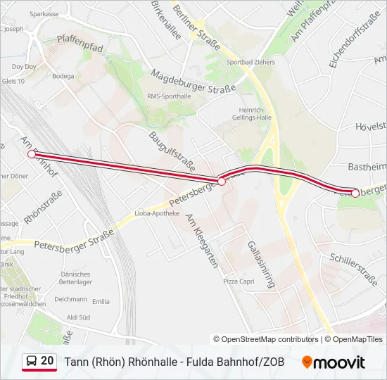 20 Bus Line Map