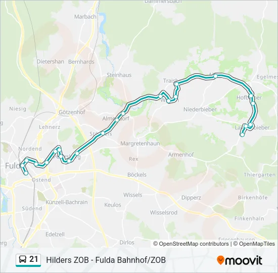 21 Bus Line Map