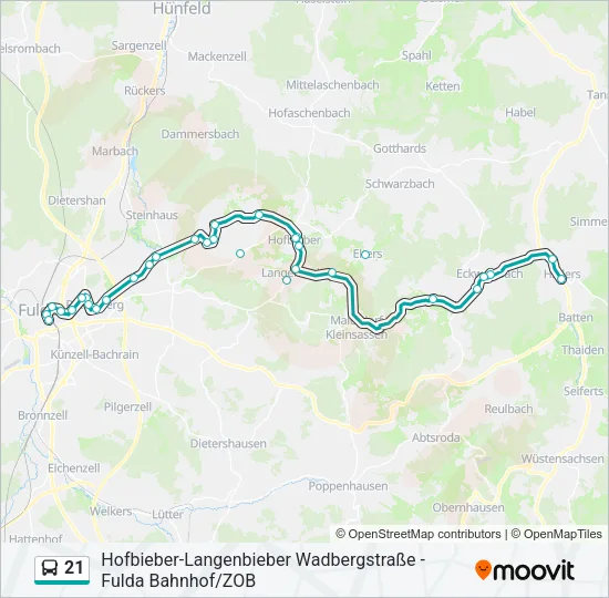 21 Bus Line Map
