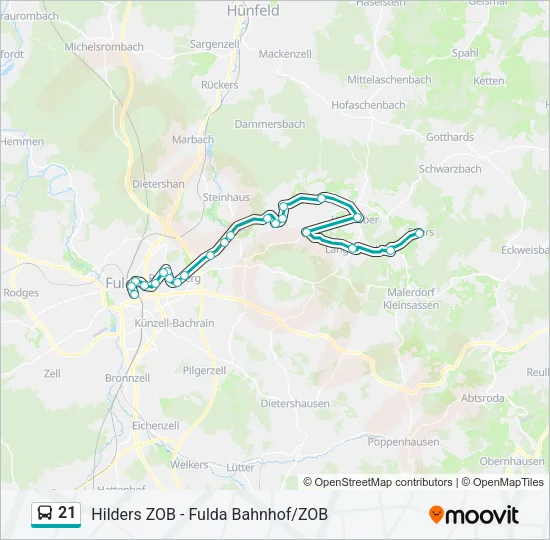 21 Bus Line Map