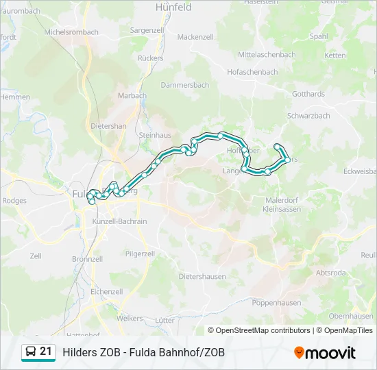 21 Bus Line Map