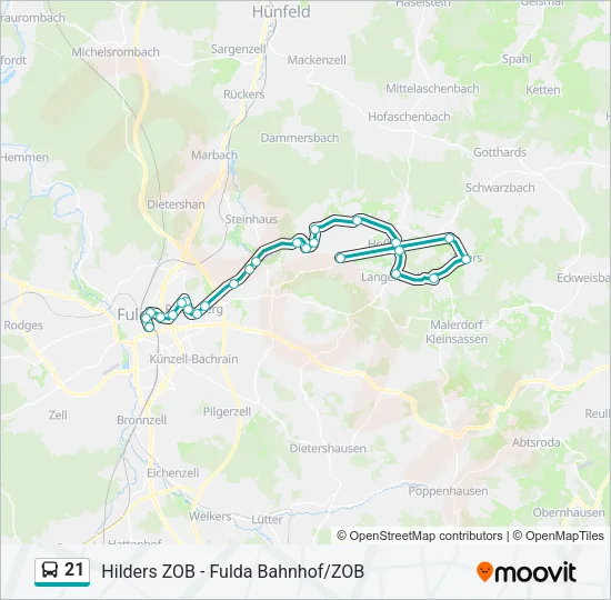 21 Bus Line Map