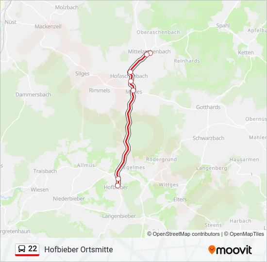 22 Bus Line Map