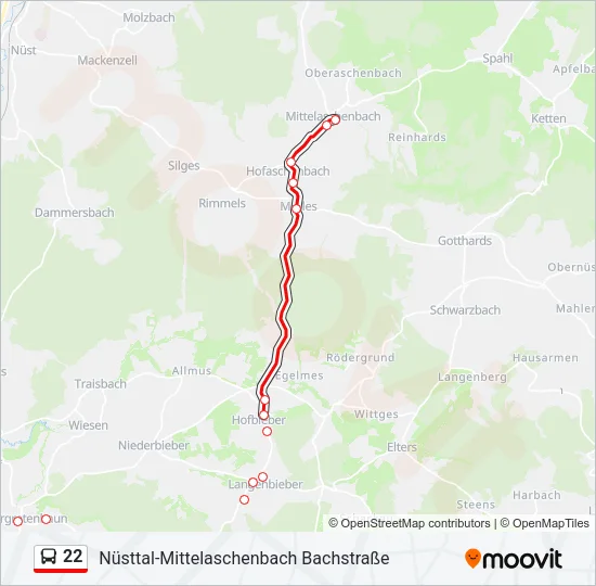 22 Bus Line Map