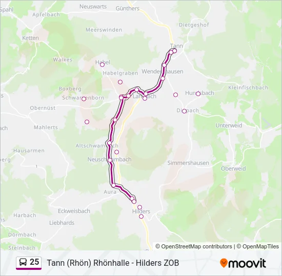 25 Bus Line Map