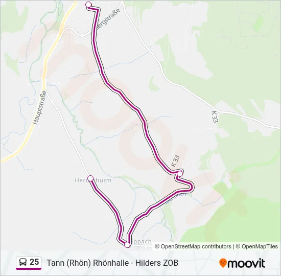 25 Bus Line Map