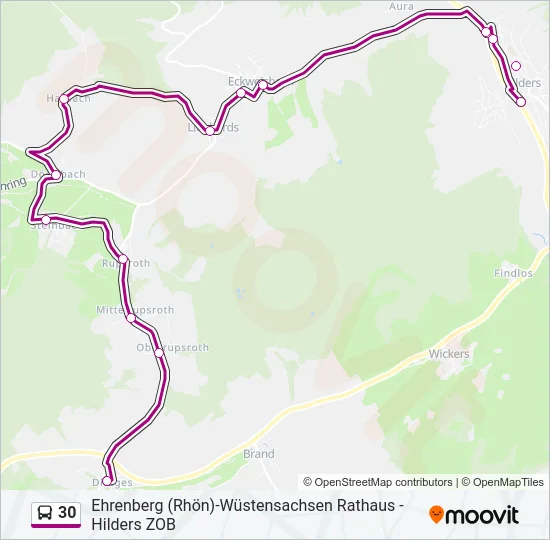 30 Bus Line Map