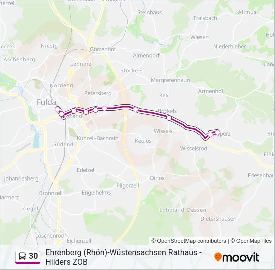 30 Bus Line Map