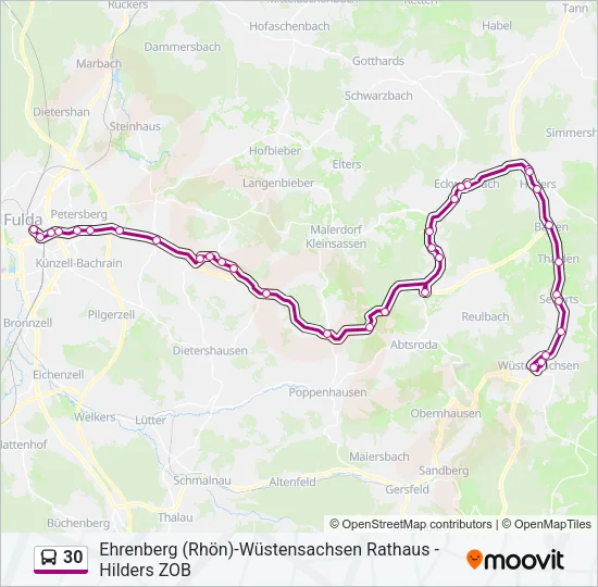 30 Bus Line Map