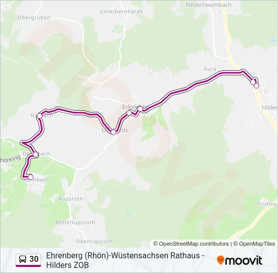 30 Bus Line Map