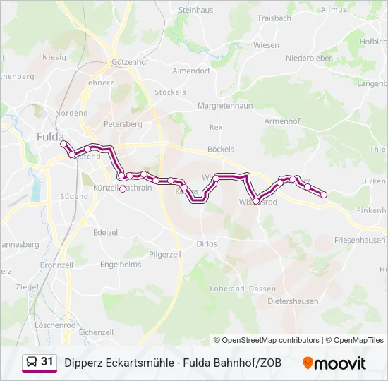 31 Bus Line Map