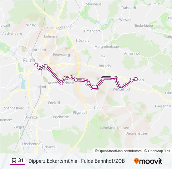 31 Bus Line Map